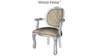 Poltrona Medalhão Entalhada Capitonê - Wood Prime