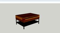 Coffee table with liftable top, mango wood and black metal, Lomond