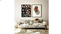 Quadros Trama Living Coral + Aguada Nude Neutral 1