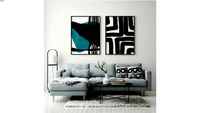 Quadros Double Blue + Labirinto Preto e Branco
