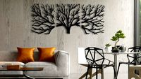 Metal Wall Art - Three of Life (125x40 cm) - Cadchy