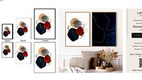 VIPAPIER - QUADRO ABSTRATO UMBER NAVY V