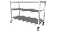 SET143222 TROLLEY 725MM TREBLE 2 SHELVES