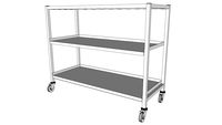 SET143022 TROLLEY 850MM TREBLE 2 SHELVES