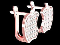 diamond apple earrings 2452 | 3D