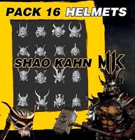 Pack with 16 Helmets of Shao Kahn Mk11 - | 3D