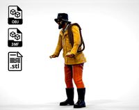 N4 Old Fisherman with rope | 3D