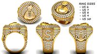 Money Bag Hip Hop Ring  | 3D