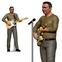 001170 guitarist with telecaster guitar 3d print ready | 3D