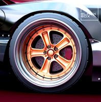 VDA 5 spokes Wheel Set front and rear 3 offsets for diecast | 3D