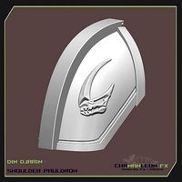 Din Djarin Beskar Shoulder Pauldrons and Mudhorn Signet Cosplay | 3D