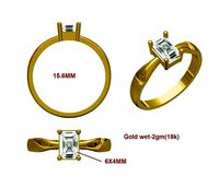 EMRALD DIAMOND RING | 3D