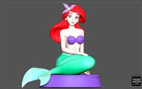 ARIEL LITTLE MERMAID PRINCESS DISNEY CHARACTER CUTE ANIME GIRL | 3D