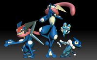 Pokemon Froakie Frogadier Greninja AshGreninja | 3D