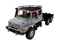 Mercedes Benz Zetros truck crew cab and chassis STL | 3D