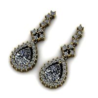 347 Earrings with stones | 3D