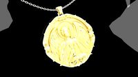 Sfantul Arhanghel Rafail pendant jewelry gold necklace medallion | 3D