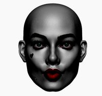 Harley Quinn 3D printable head without neck and hair | 3D