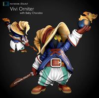 Vivi Ornitier with baby Chocobo | 3D