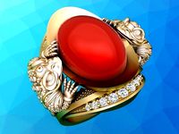 Toad ring - Double Toad ring - Men ring | 3D