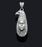 indian native man with eagle pendant | 3D
