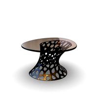 Metal and Glass Coffee table Voronoi