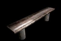 Old wooden bench low poly