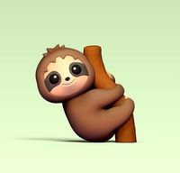 Sloth on the Branch | 3D