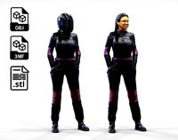 N6 Woman Race Driver Standing | 3D