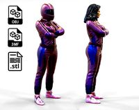 N5 Woman Race Driver Standing | 3D