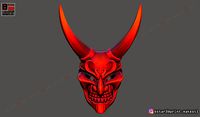 Devil Mask - Satan Mask - Hannya Mask - Halloween cosplay | 3D