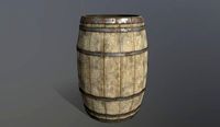 Wooden Barrel Low Poly