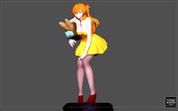 ASUKA LANGLEY CASUAL DRESS EVANGELION ANIME CUTE GIRL CHARACTER | 3D