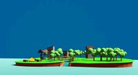3d village low poly