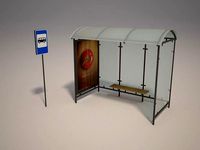 Bus Stop Shelter 3D Model