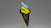 Ice Cream 3D Logo