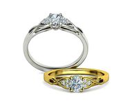 Engagement Ring 5mm x 4mm Oval Stone Infinity design  | 3D