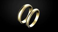 Tiffany Milgrain wedding band ring  | 3D