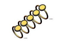 Oval diamond coin engravable ring US size 5to9 | 3D