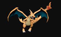 Pokemon - Mega Charizard Y with cuts and as a whole | 3D