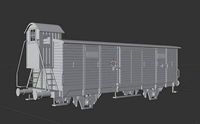 H0 1-87 scale G 02 freight car with brake cabin | 3D