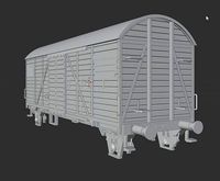 H0 1-87 scale Gmhs freight car WW2 Era | 3D