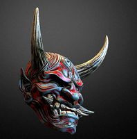 Japanese Hannya Mask Oni Demon Mask Samurai Mask | 3D
