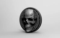 Skull Valknut coin | 3D