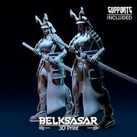 Samurai Girl Normal and Topless | 3D