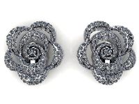 Camelia Earrings Diamonds Pave  | 3D