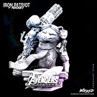 Wicked Marvel Avengers Endgame Rocket Racoon Bust STLs | 3D