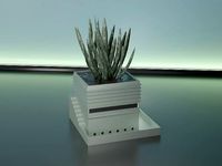 succulent plant pot 27 with drain holes  | 3D