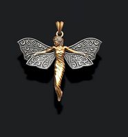 Butterfly girl pendant | 3D