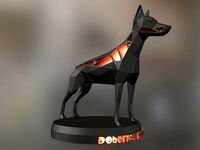 Doberman Solid Black Doberman Pinscher | 3D
